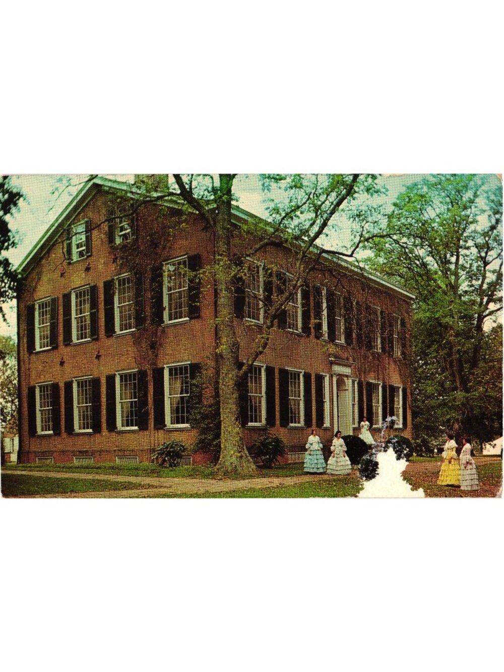 My Old Kentucky Home Federal Hill Postcard 1950s Chrome Bardstown KY Landmark